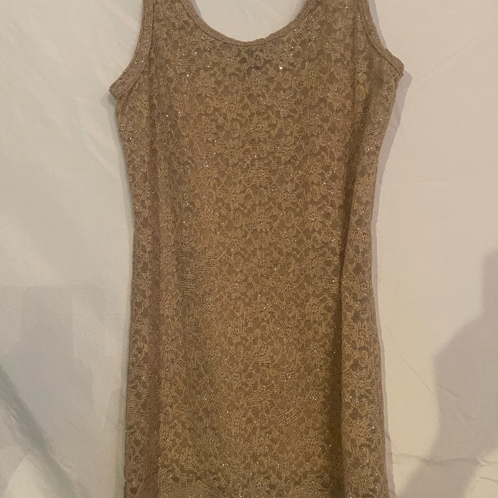 Beige see-through tank top